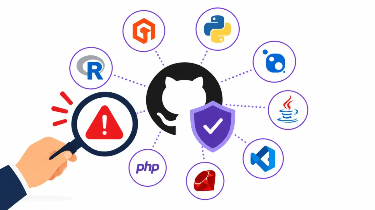 GitHub разширява откриването на зловреден код по веригата за доставки от npm до 8 регистъра за пакети