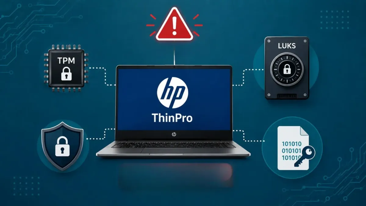 Недостатък в TPM шифроването на диска при HP ThinPro позволява на атакуващи да извлекат LUKS ключове