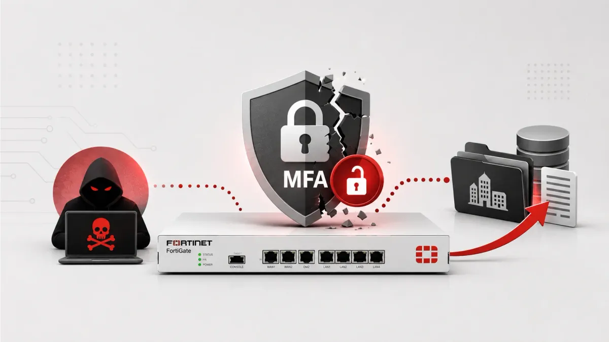 Ренсъмуерът Gunra експлоатира уязвимости във Fortinet VPN за заобикаляне на MFA и кражба на корпоративни данни