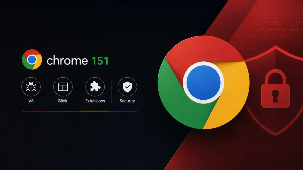 Google Chrome 151 коригира пет високорискови уязвимости от тип use-after-free във V8, Blink и Extensions