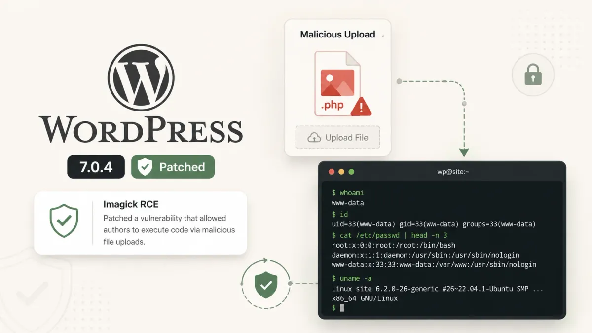 RCE уязвимост в WordPress Imagick позволява на автори да изпълняват код чрез зловреден PNG файл