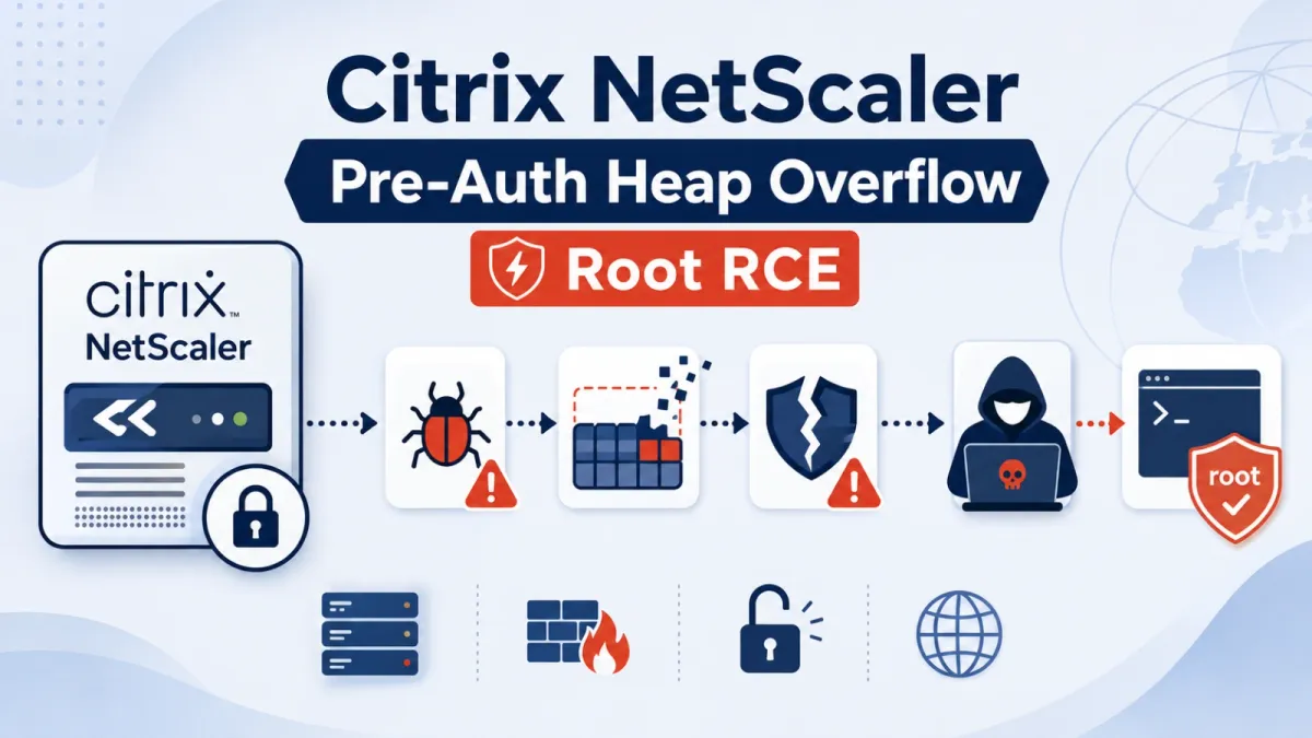 Уязвимост за препълване на динамичната памет в Citrix NetScaler позволява на отдалечени атакуващи да изпълняват код като root – пуснат е доказателствен код (PoC)