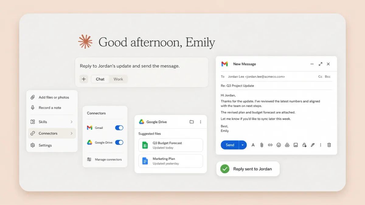 Claude вече може да изпраща имейли в Gmail и да управлява файлове в Google Drive