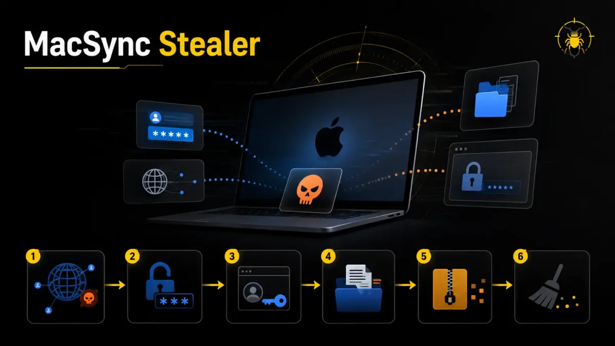 MacSync Stealer се крие зад над 30 домейна, докато краде пароли и чувствителни данни от Mac