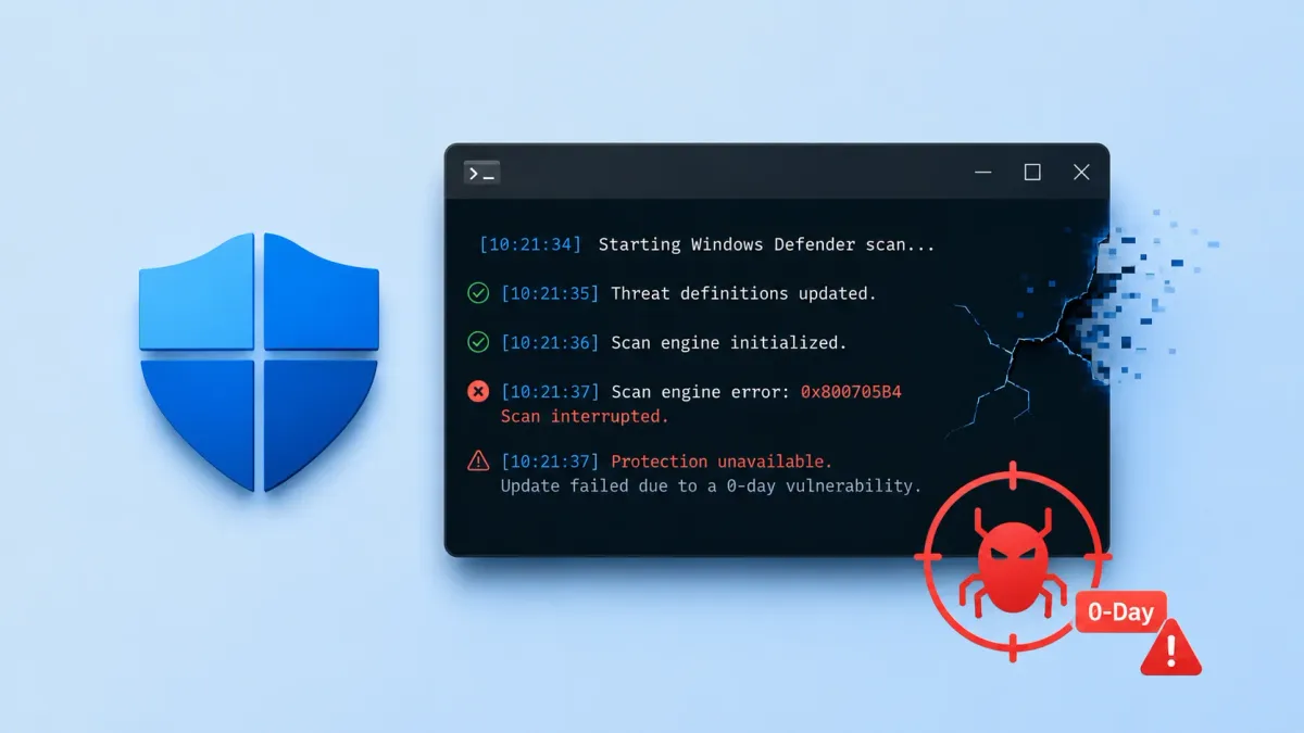 Обновяване на Windows Defender за уязвимост от тип нулев ден прекъсва сканирането за вируси