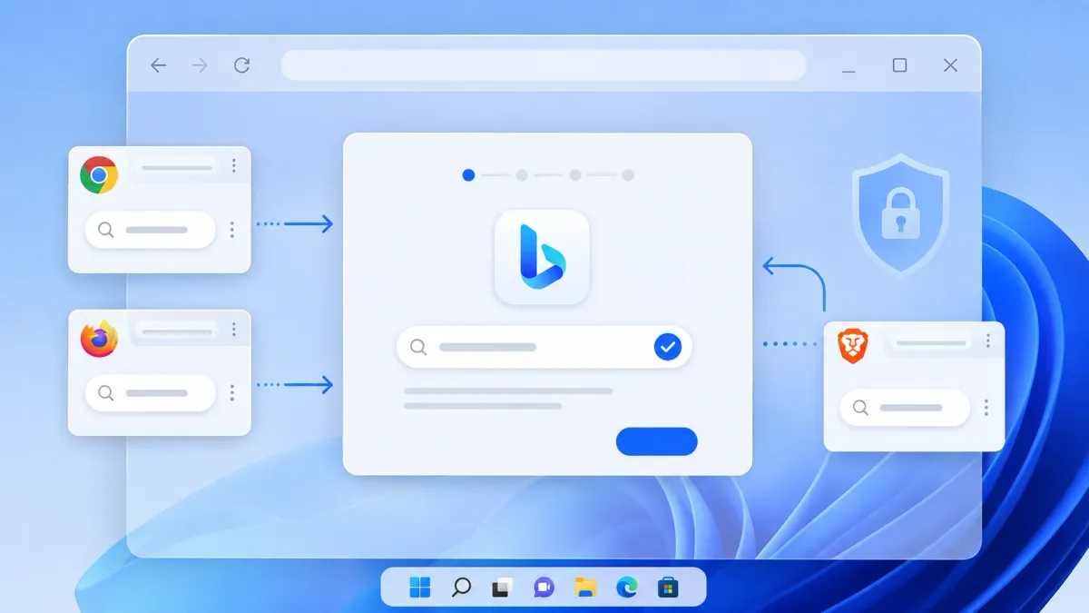 Приложение за Microsoft Windows 11 налага Bing като търсачка по подразбиране в Chrome, Firefox и Brave