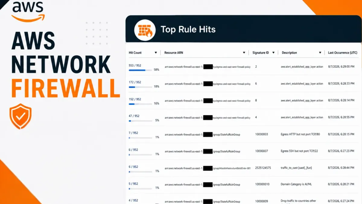 AWS Network Firewall вече показва броя на задействаните правила за сигурност