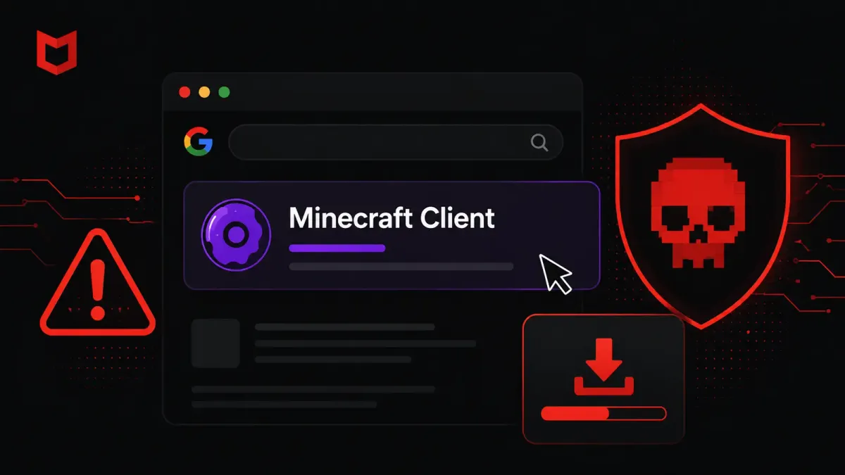 Първите резултати в Google за Minecraft клиент отвеждат играчите до зловреден софтуер, установява McAfee