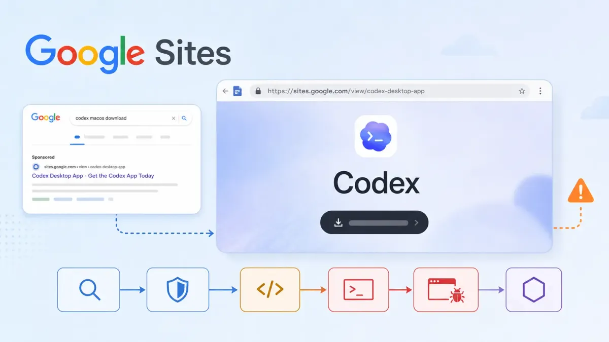 Хакери злоупотребяват с Google Sites за хостване на фалшиви страници за изтегляне на OpenAI Codex