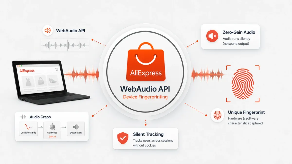 AliExpress използва WebAudio API и аудио графики с нулево усилване за безшумно отпечатване на устройства