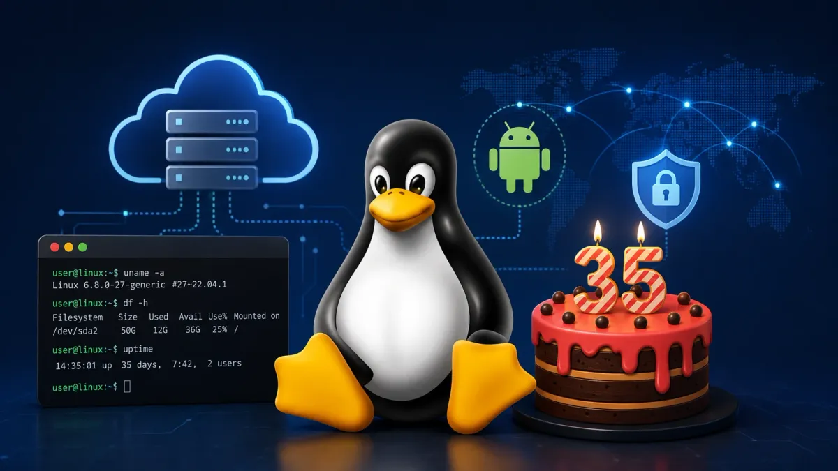 Linux навърши 35 години – хоби ядрото вече захранва облака, Android и глобалната киберзащита
