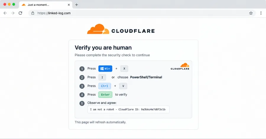 TerminalFix използва фалшиви CAPTCHA на Cloudflare за внедряване на задна врата с обратен тунел