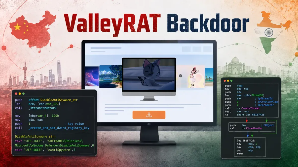 Хакери крият задна врата ValleyRAT в рекламен софтуер, насочен към потребители в Китай и Индия