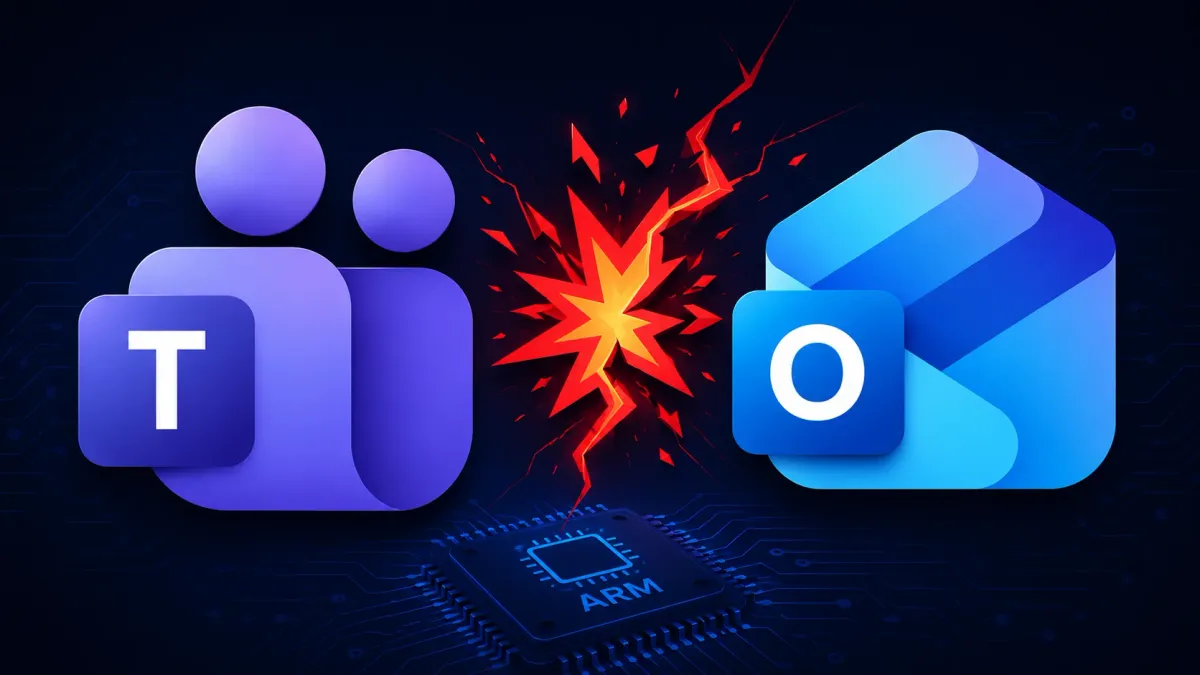 Microsoft Teams и Outlook спират да работят след актуализациите от август 2026 г. за устройства с ARM архитектура