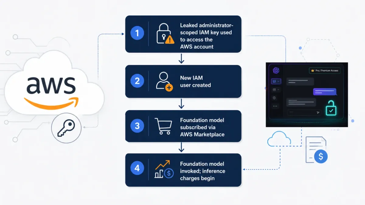 Атаката LLMjacking използва изтекъл AWS IAM ключ за кражба на платена достъп до AI модели