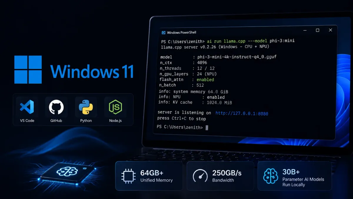 Microsoft представи Project Zenith – Windows компютри, способни да изпълняват AI модели с над 30 млрд. параметъра локално