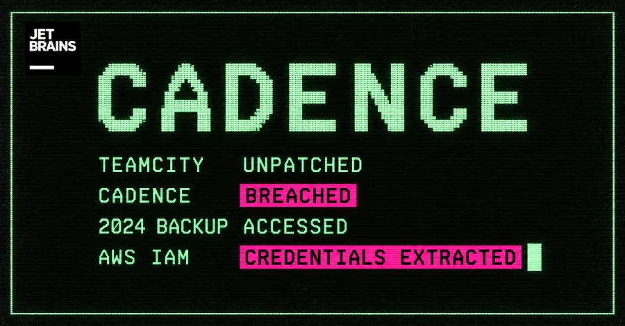 Атакуващи компрометираха JetBrains Cadence чрез неопределена за уязвимост система TeamCity, извличайки идентификационни данни за AWS