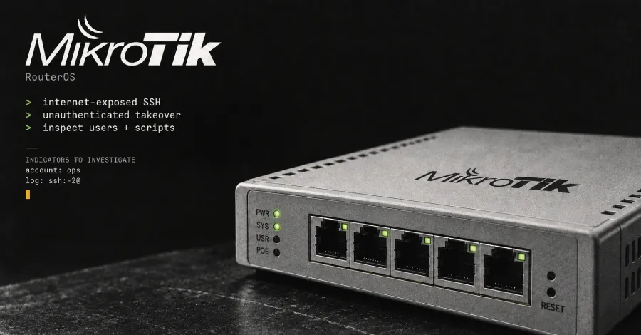 Атакуващи поемат контрол над рутери MikroTik през достъпен от интернет SSH без автентификация