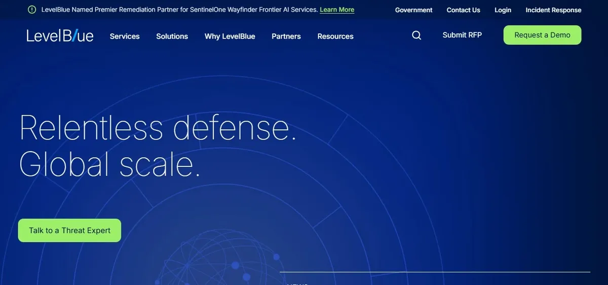 Глобален SOC и разузнаване на заплахи за управлявани защитни стени на LevelBlue