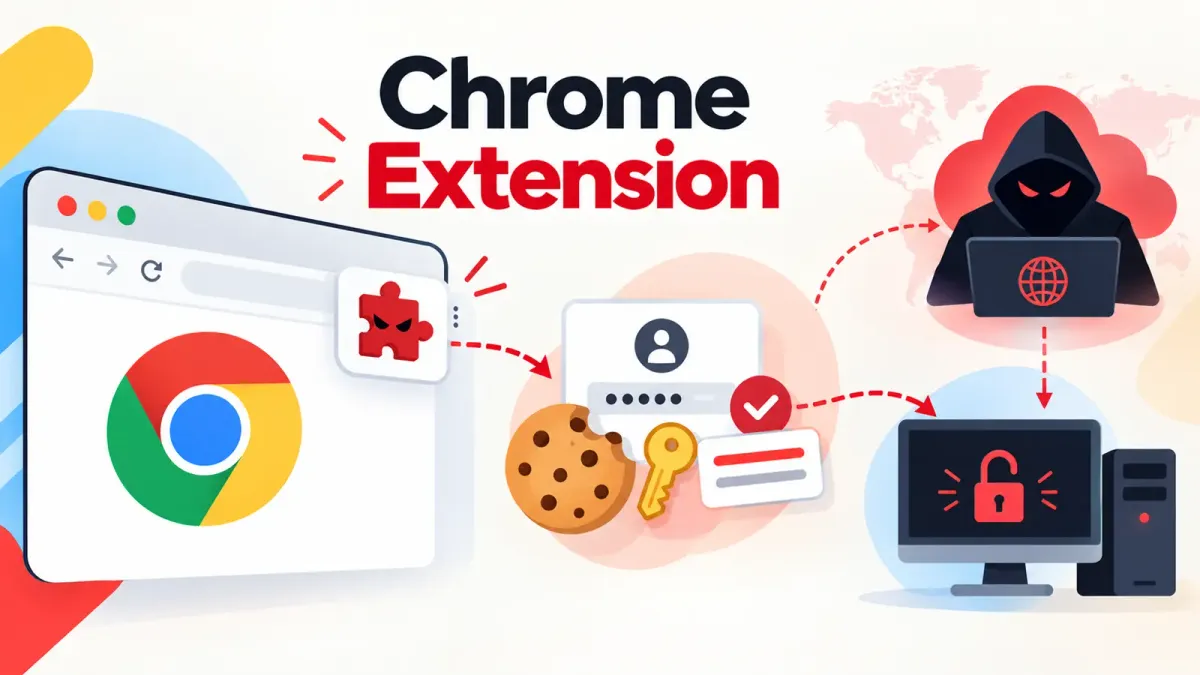 Зловредно разширение за Chrome може да открадне потребителски сесии и да превърне компютри в отдалечен заден вход