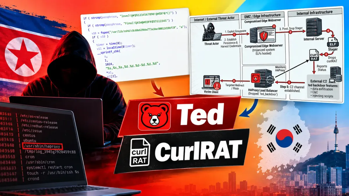 Хакери, свързани с КНДР, разгръщат задната врата Ted и CurlRAT срещу южнокорейски компании