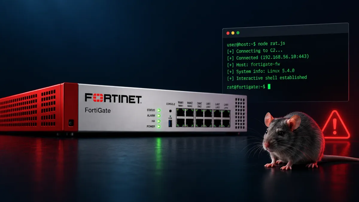 Хакери активно експлоатират защитни стени FortiGate за внедряване на модифициран зловреден код на Node.js