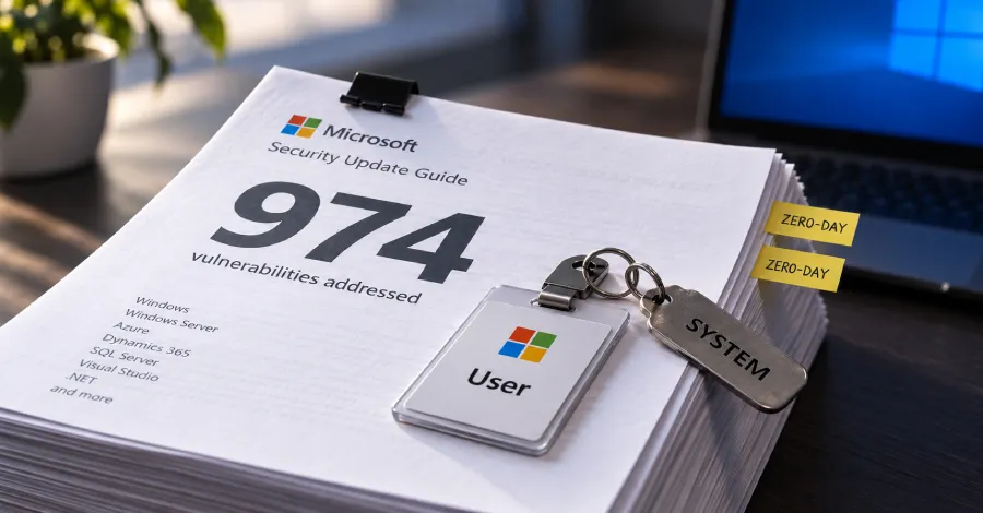 Microsoft коригира рекордните 974 уязвимости, включително две експлоатирани zero-day уязвимости в Windows