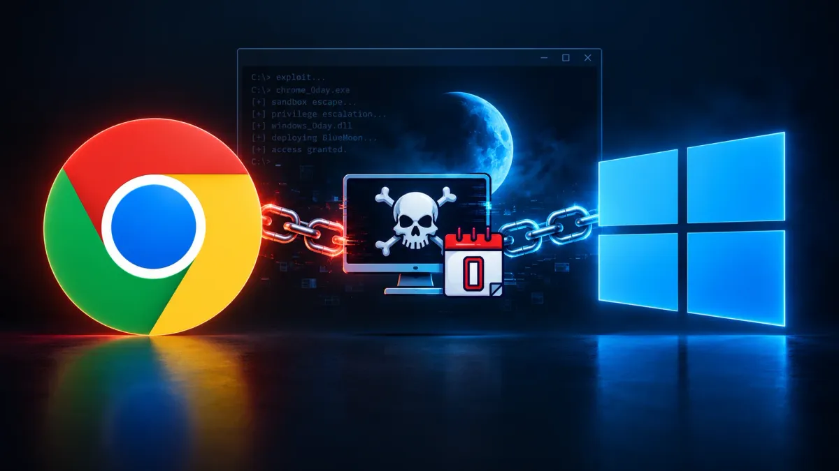 Хакери комбинират уязвимости от тип нулев ден в Chrome и Windows в нов пакети от експлойти BlueMoon