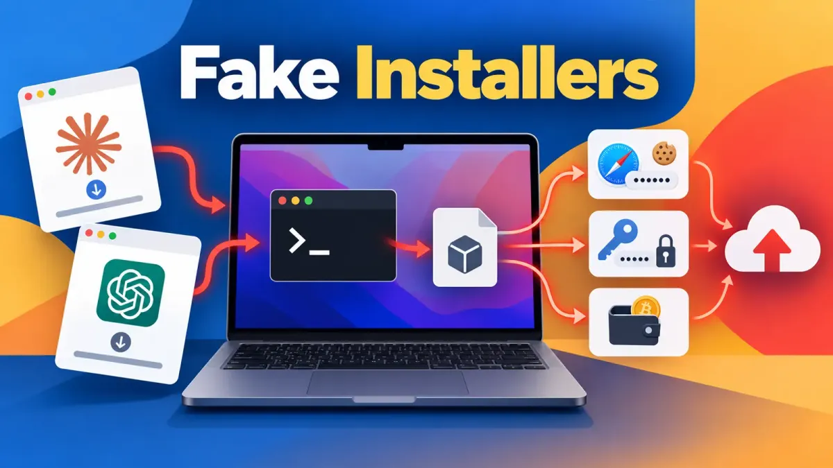 Хакери използват фалшиви инсталатори за Claude и ChatGPT, за да инфектират Mac потребители със зловреден код за кражба на пароли