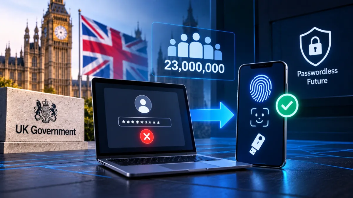 Правителството на Обединеното кралство прехвърля 23 милиона потребители от пароли към passkey