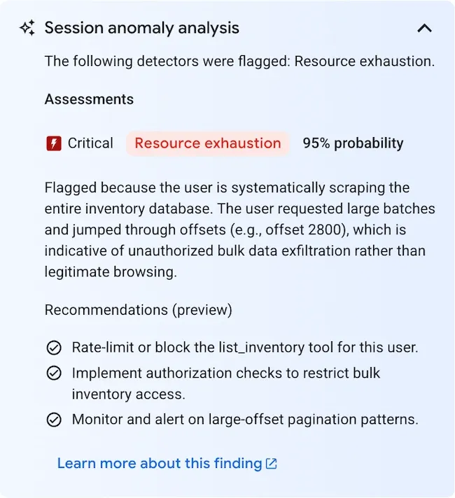Google Agent Anomaly Detection