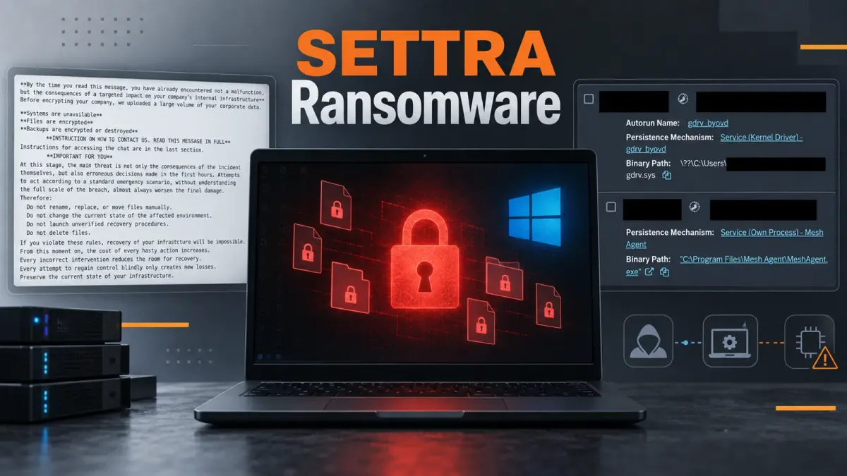 Новият криптовирус SETTRA използва RMM софтуера MeshAgent и BYOVD за криптиране на Windows системи