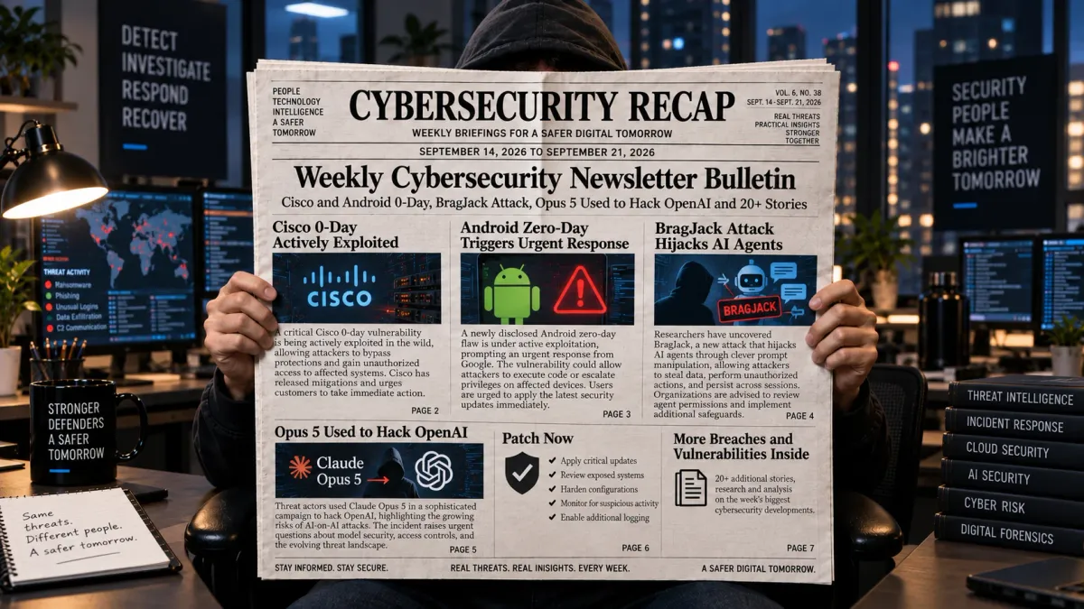 Седмичен бюлетин за киберсигурност – Zero-day уязвимости в Cisco и Android, атака BragJack, Claude Opus 5 е използван за хакване на OpenAI и още над 20 новини
