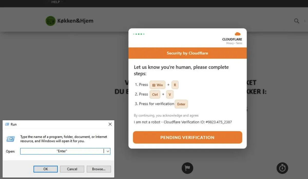 Фалшивата CAPTCHA (Източник – GuidePoint Security)