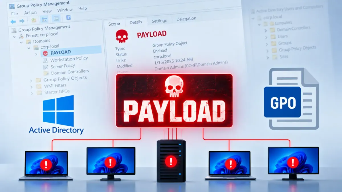 Рансъмуерът PAYLOAD компрометира груповите правила (GPO) на Active Directory, за да спре работата на цял Windows домейн без криптиране
