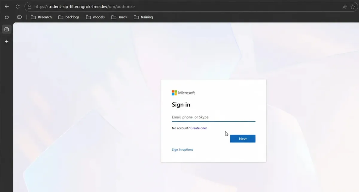 Външен доставчик на MFA, показващ подканване за влизане в Microsoft