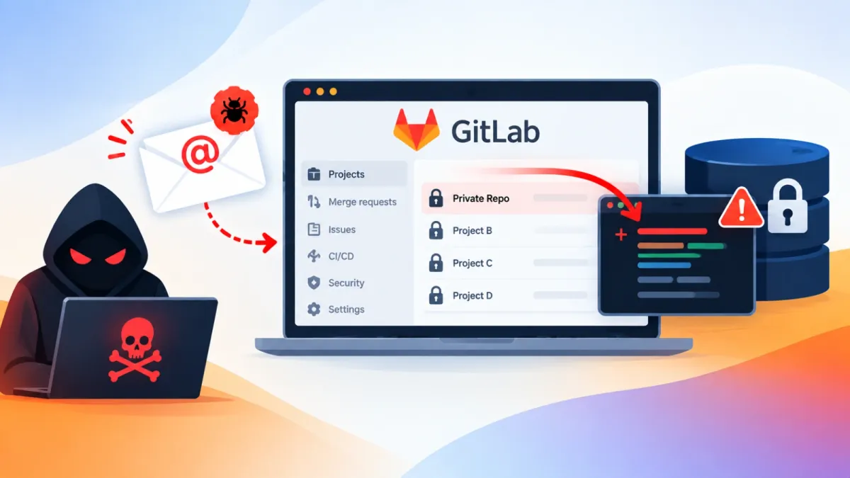 Уязвимост във функционалността за имейли на GitLab позволява на атакуващи да качват код в частни хранилища
