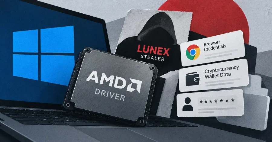 Lunex Stealer злоупотребява с драйвер на AMD за изключване на мониторинга за сигурност и кражба на идентификационни данни от браузъри
