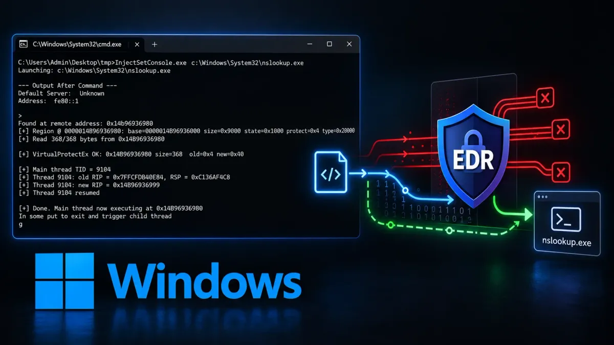 Нова атака с инжектиране на процеси в Windows заобикаля EDR мониторинга без WriteProcessMemory