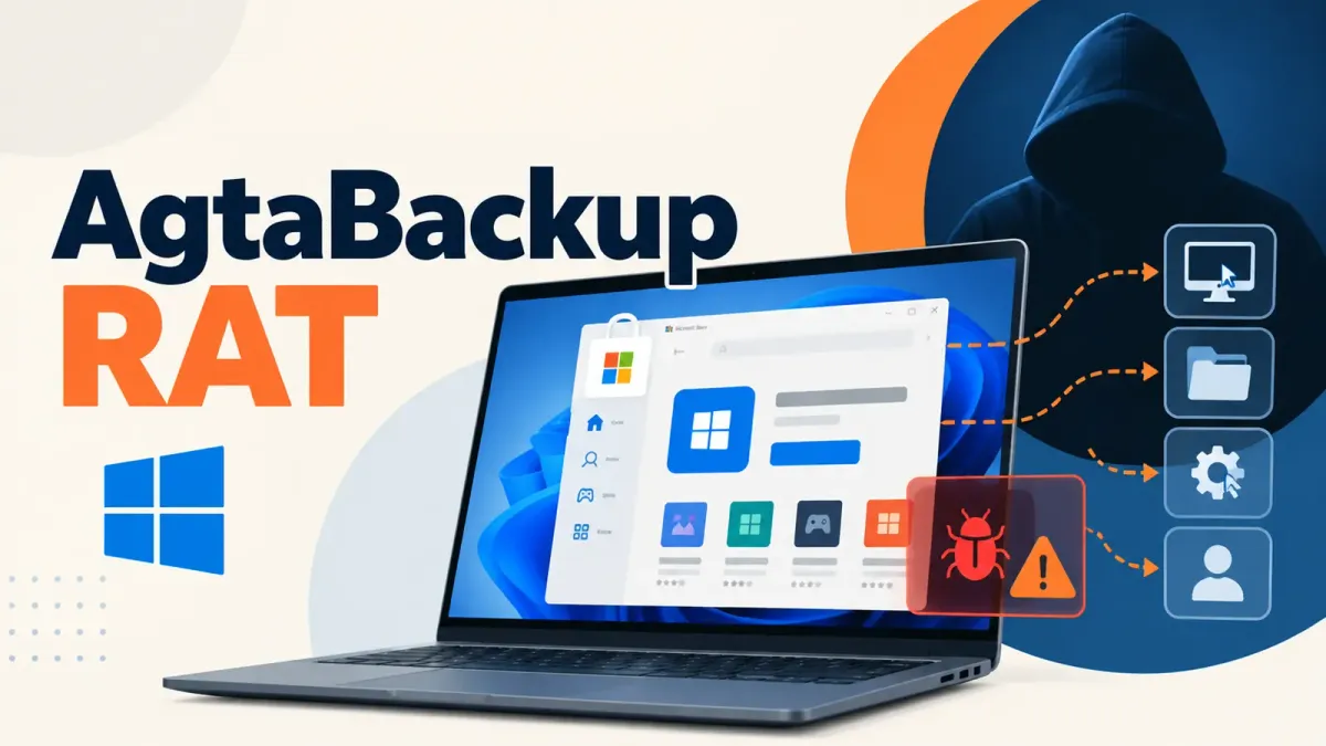 AgtaBackup RAT използва фалшиви страници на Microsoft Store и RMM инструменти за отвличане на системи с Windows