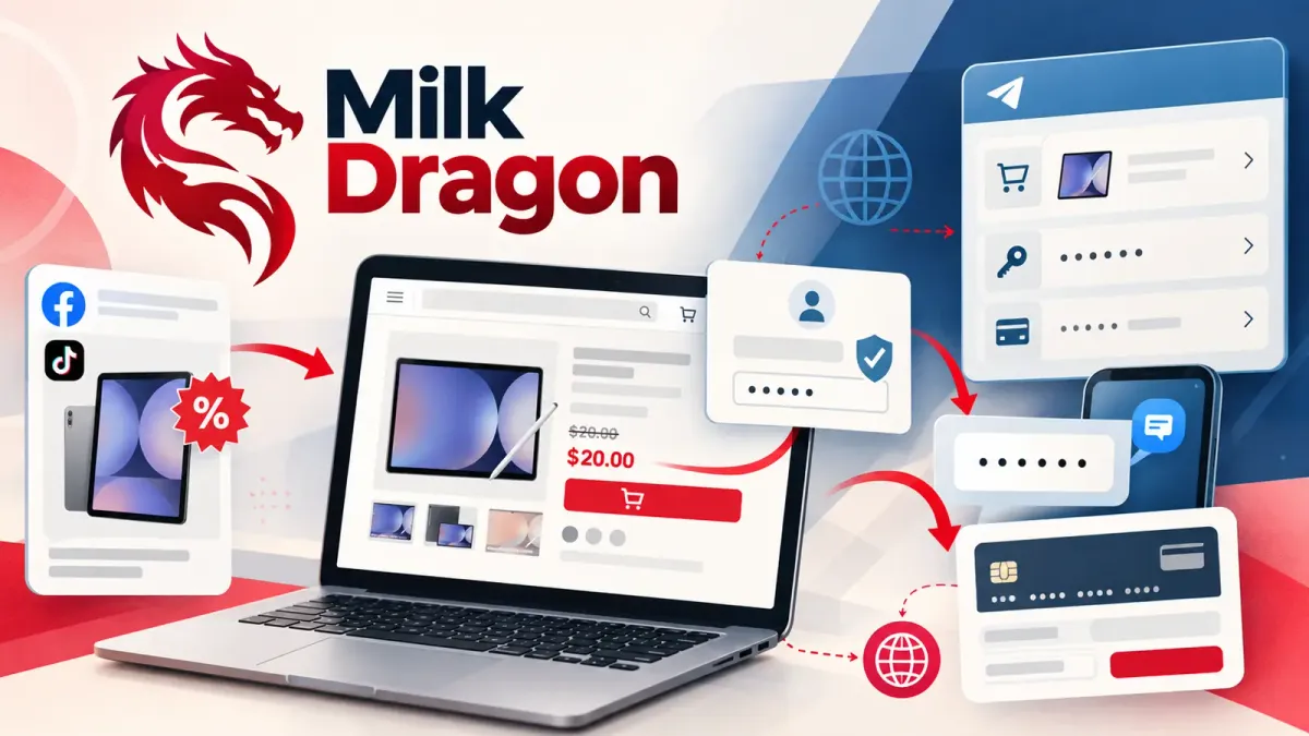 Фишинг комплектът Milk Dragon AiTM използва реалновремево препращане на OTP и WebSocket keylogging за заобикаляне на MFA