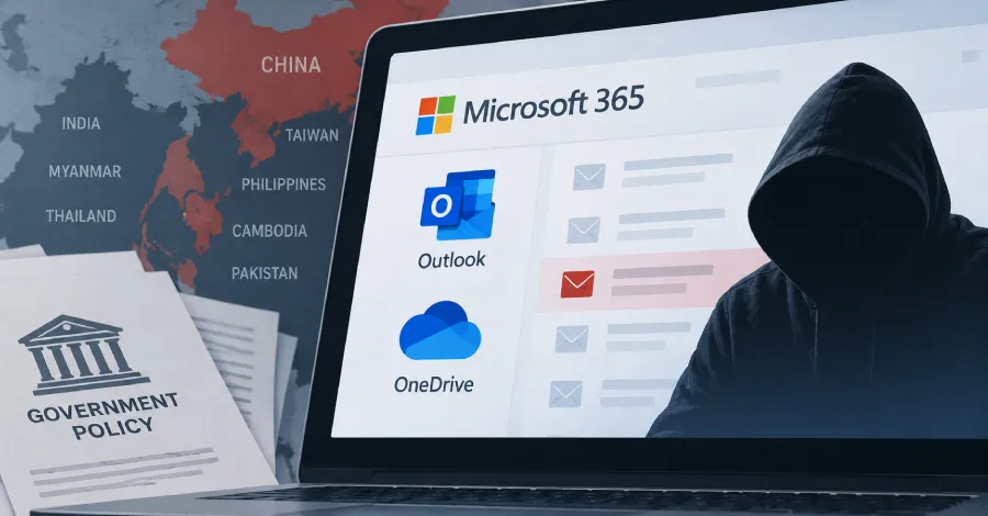 Задната врата Antino използва Outlook и OneDrive за C2 в шпионска кампания, свързана с Китай