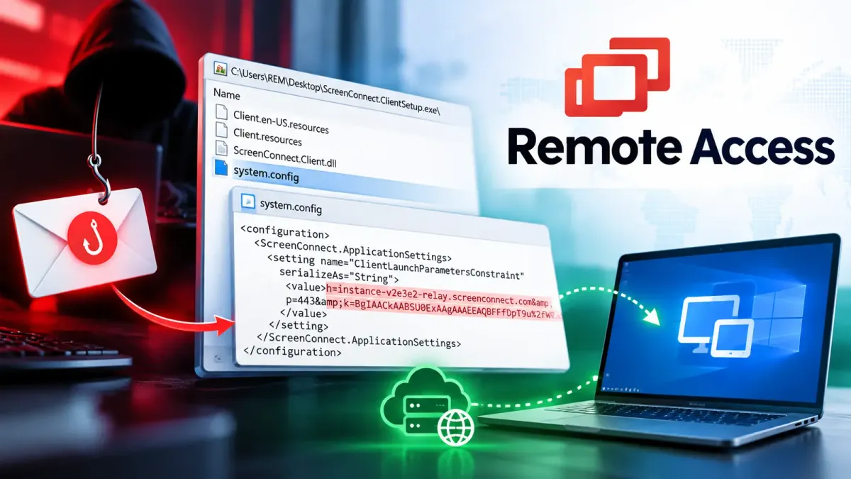 Хакери злоупотребяват с легитимен инструмент ScreenConnect за получаване на отдалечен достъп чрез фишинг