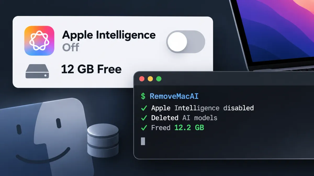 RemoveMacAI освобождава до 12GB пространство чрез премахване на модели на Apple Intelligence