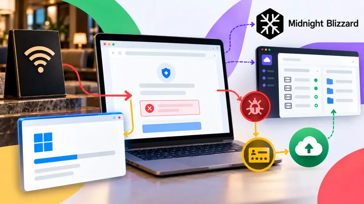 Midnight Blizzard злоупотребява с входни портали (Captive Portals) на хотелски Wi-Fi мрежи за разпространение на зловреден софтуер и кражба на данни за достъп