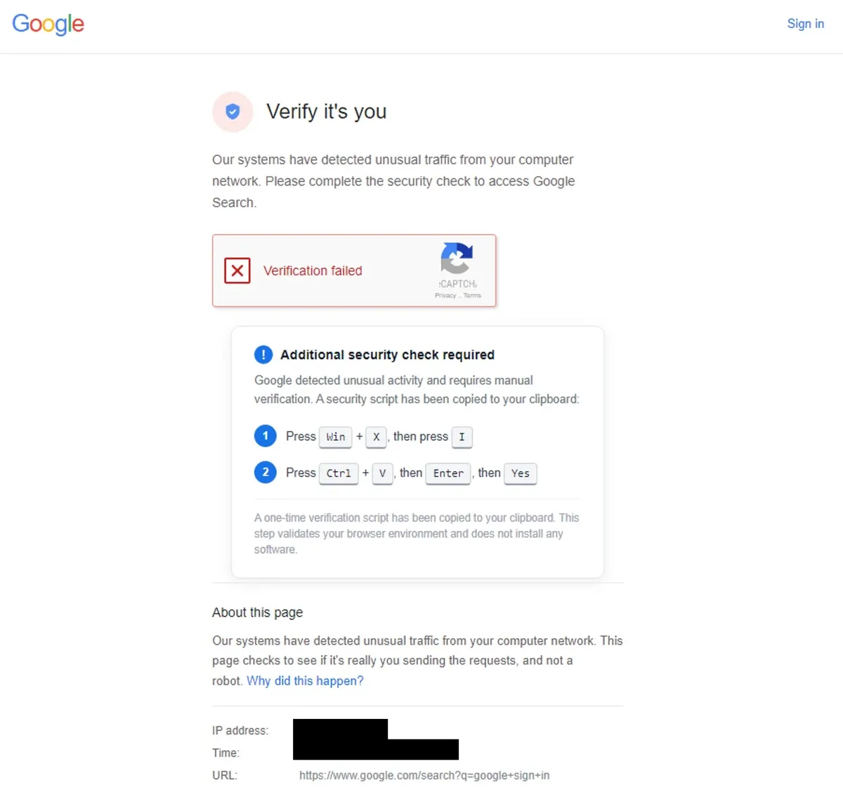 ClickFix подкана (Източник – Microsoft)